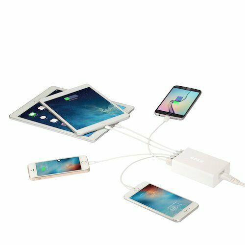 USB Quick Charging Station 40W 5-Port Qc 2.0 Fast Charger Desktop - InfinityAccessories017