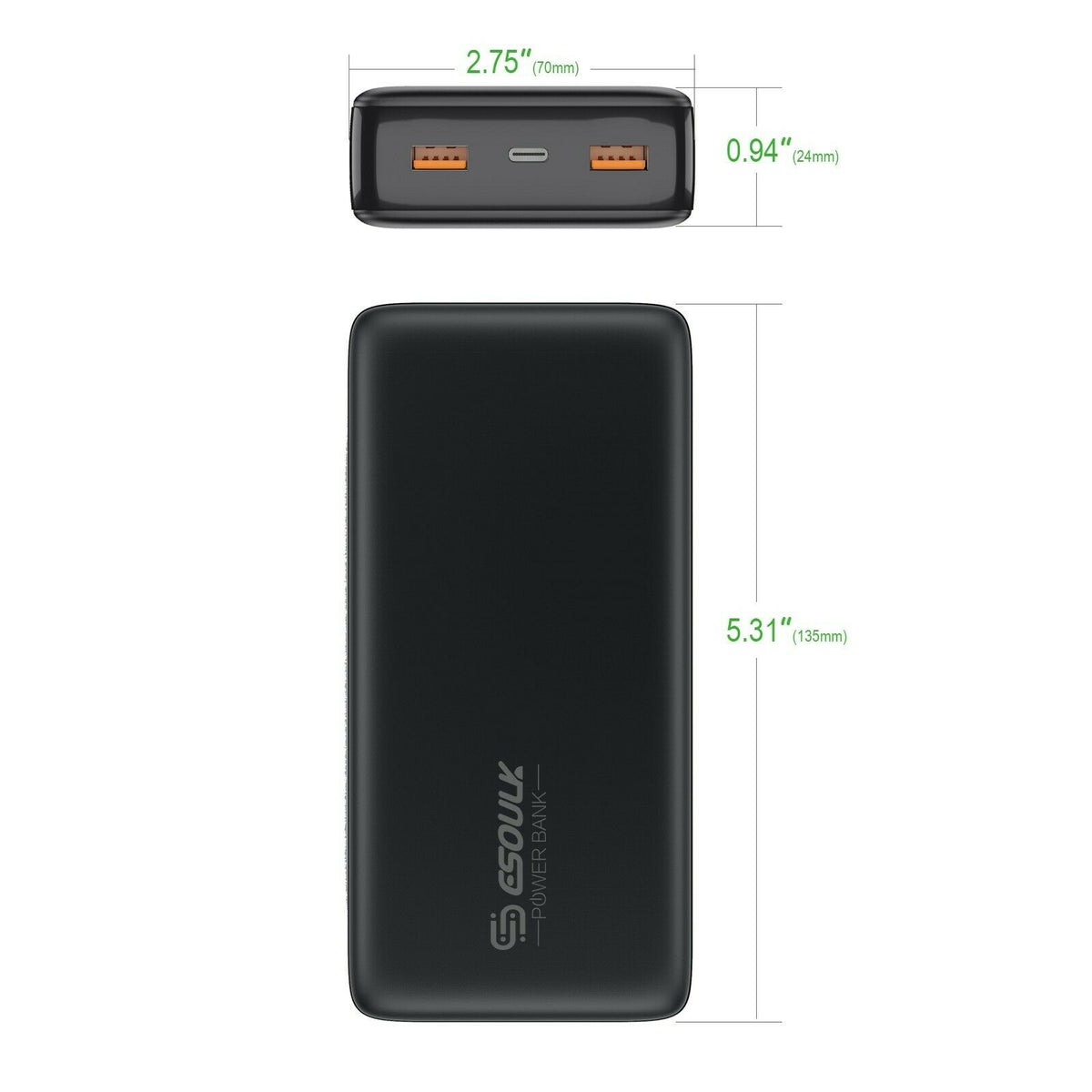 22000mAh Power Bank USB-C 54W PD & Dual USB Fast Charge External Battery - InfinityAccessories017