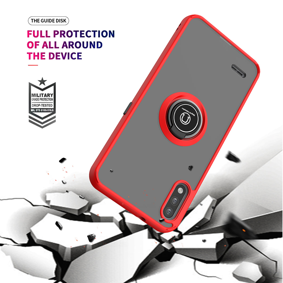 TJS "Define" Ring Kickstand Phone Case for LG K22, LG K22+, LG K32
