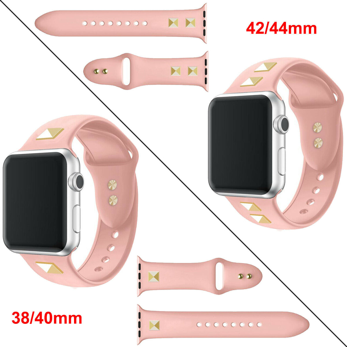 Silicone Sport Watch Band Strap Spikes Rivets for Apple iWatch Series 5/4/3/2/1 - InfinityAccessories017
