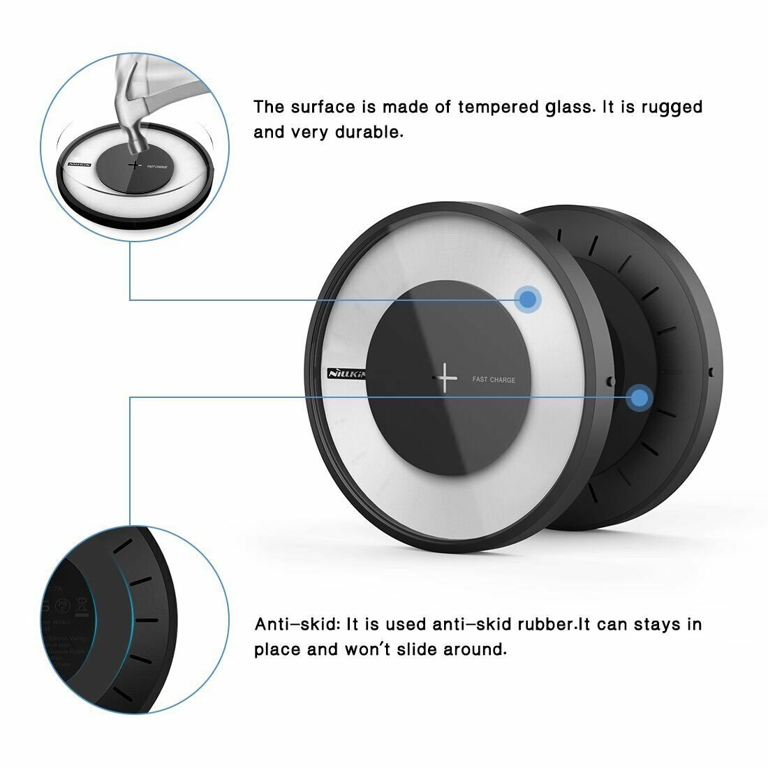 Qi Fast Wireless Charger Charging Pad for iPhone 11/Pro/Max/XS/8/Note 10/S10/+ - InfinityAccessories017