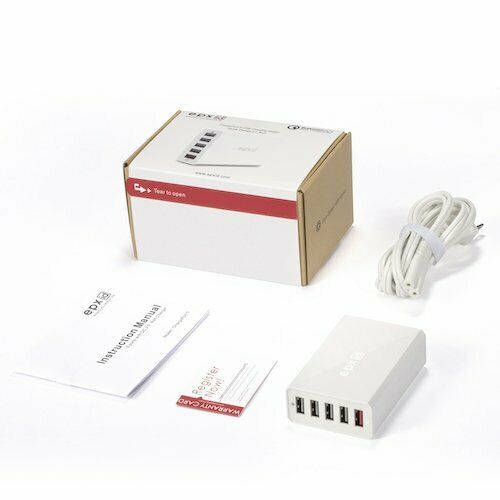 USB Quick Charging Station 40W 5-Port Qc 2.0 Fast Charger Desktop - InfinityAccessories017