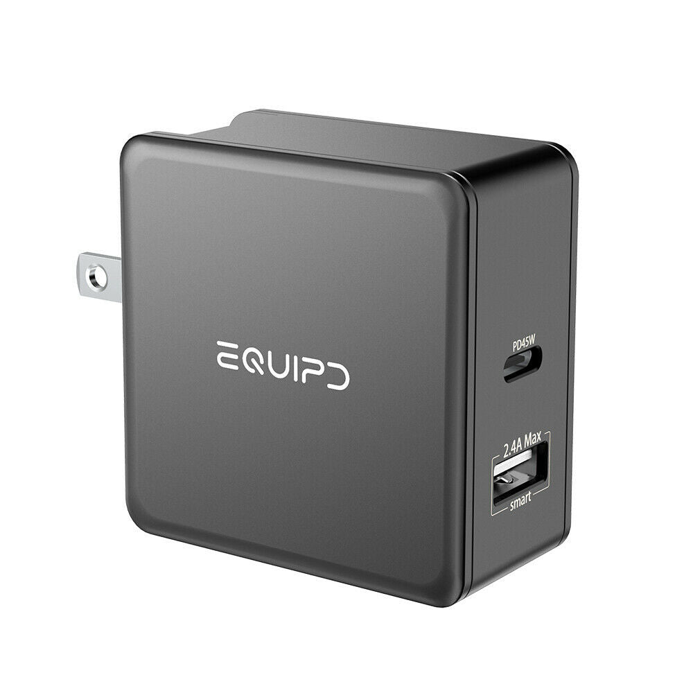 USB C Wall Charger 45W 2 Port Compact Type C Charger Power Delivery and USB fast charging ports with Foldable Plug - InfinityAccessories017