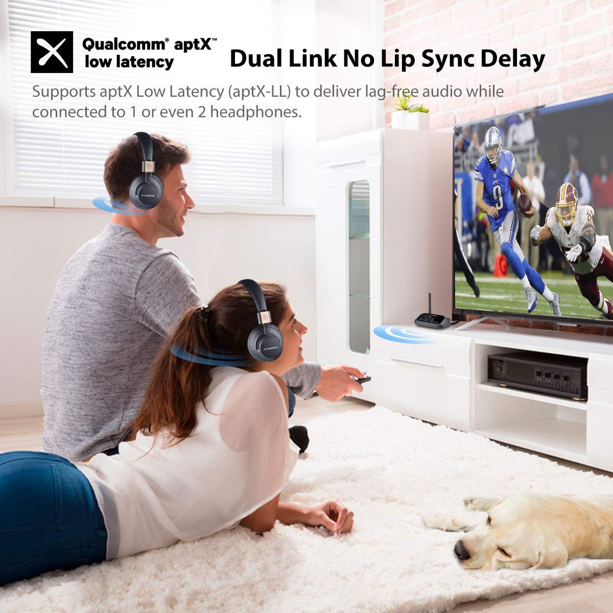 HD Long Range Bluetooth Transmitter Receiver for TV Audio Optical AUX RCA - InfinityAccessories017