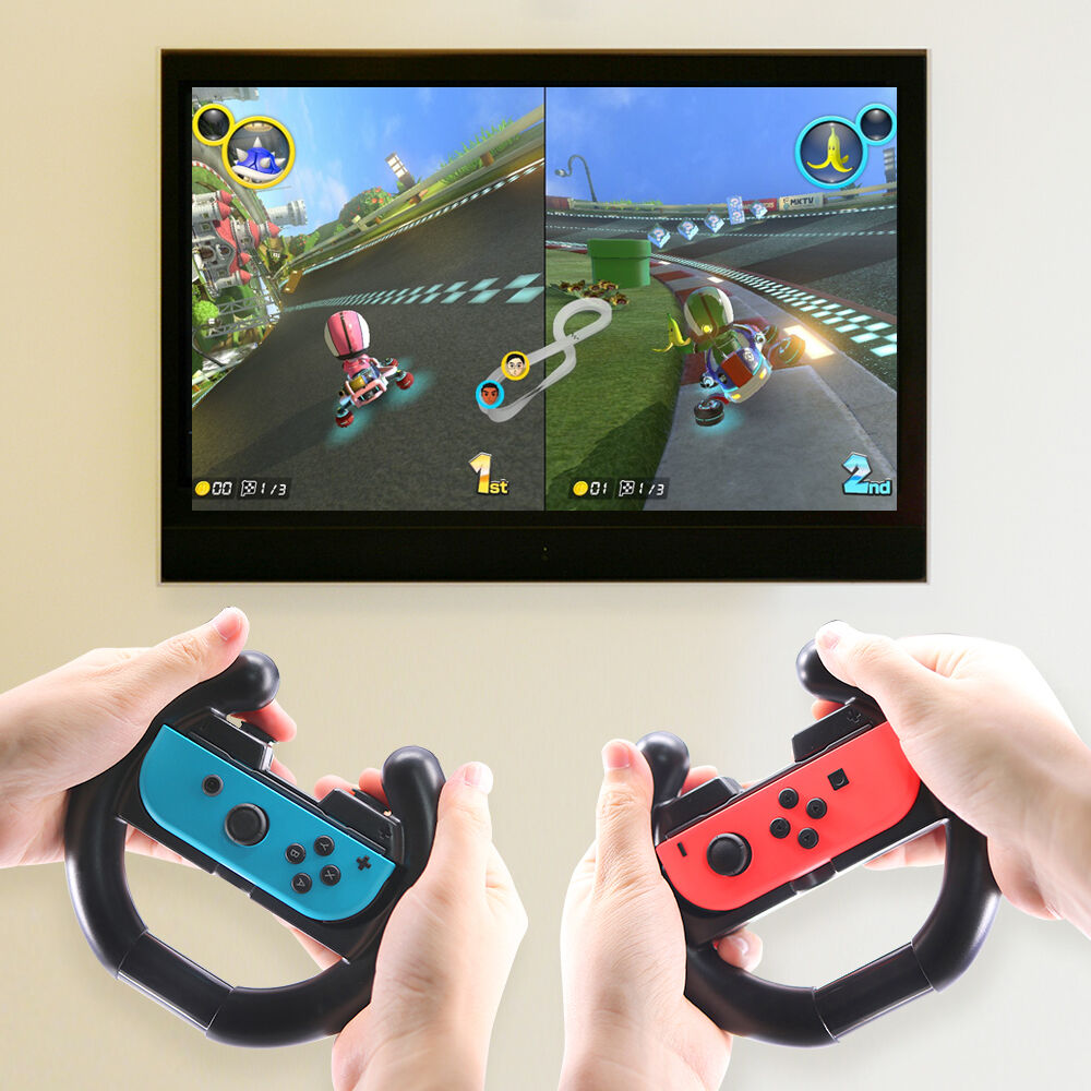 Racing Steering Wheel for Nintendo Switch Joy-Con Controller Handle Grip (2 PACK) - InfinityAccessories017