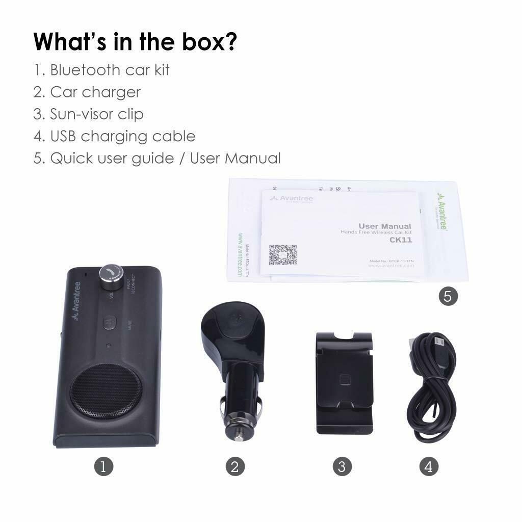 Hands Free Dual Link Wireless Bluetooth Sun Visor Car Kit Speakerphone Speaker - InfinityAccessories017