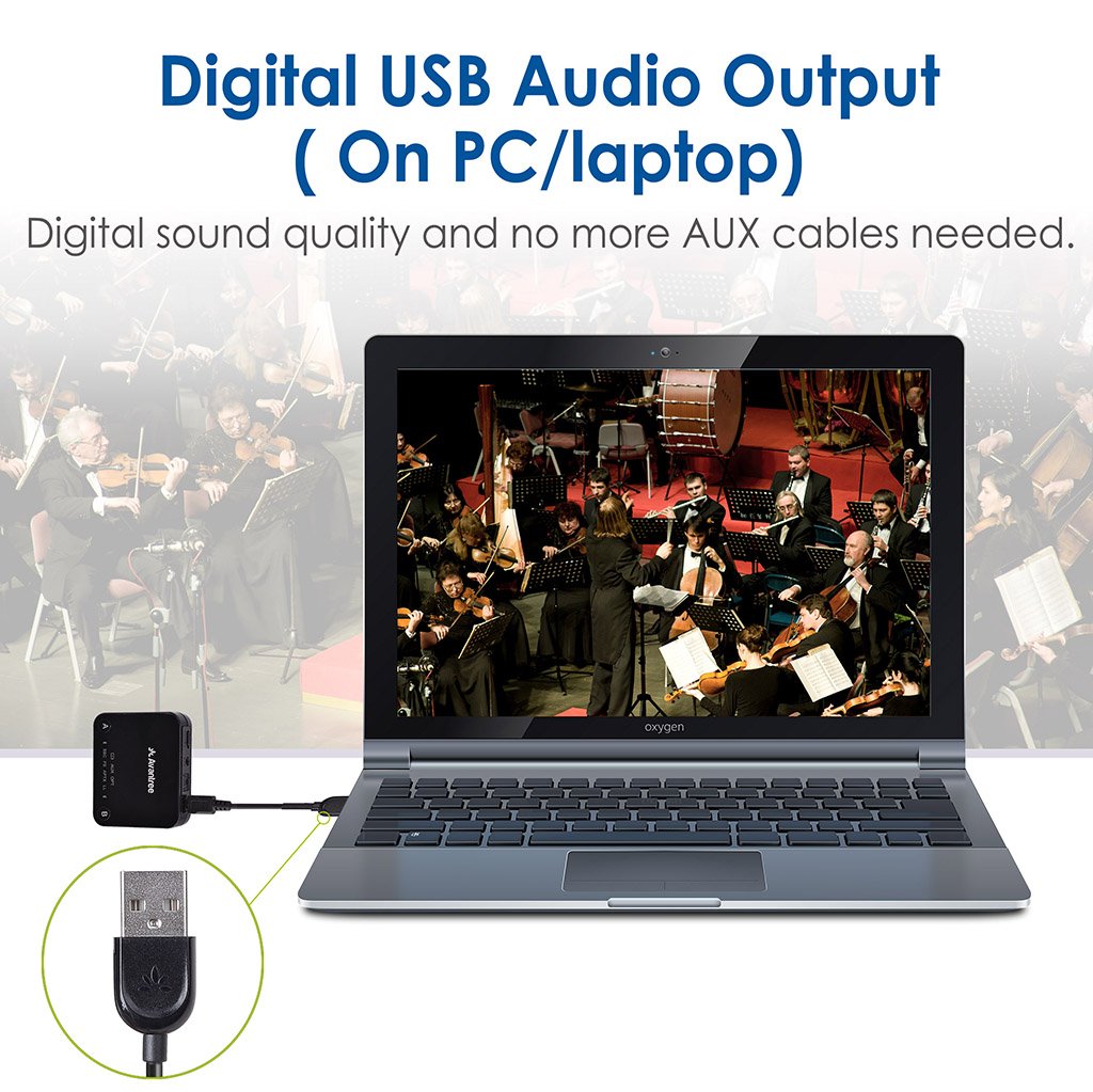 Audikast aptX Low Latency Bluetooth 4.2 Audio Transmitter for TV PC - InfinityAccessories017