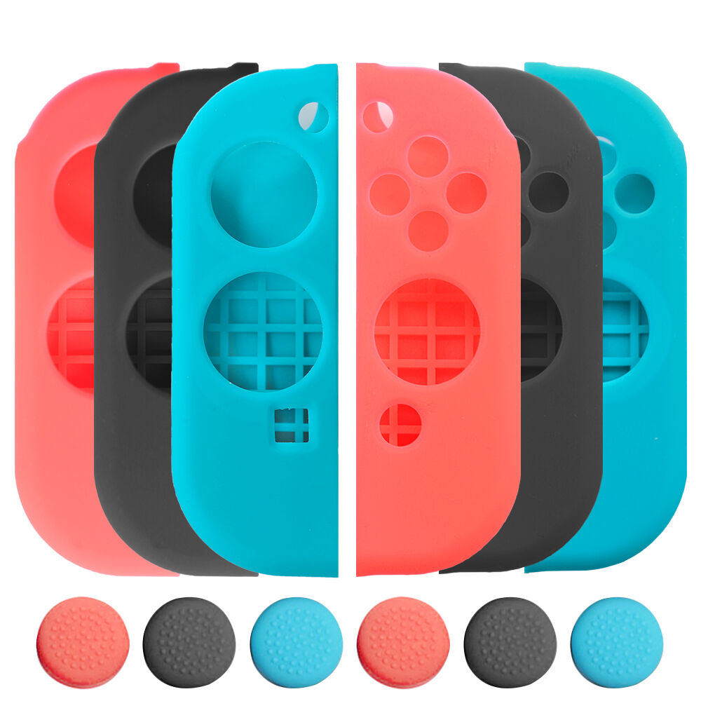 Nintendo Switch Joycon Anti-Slip Silicon Guard Skin Case+Thumb Grip Caps - InfinityAccessories017