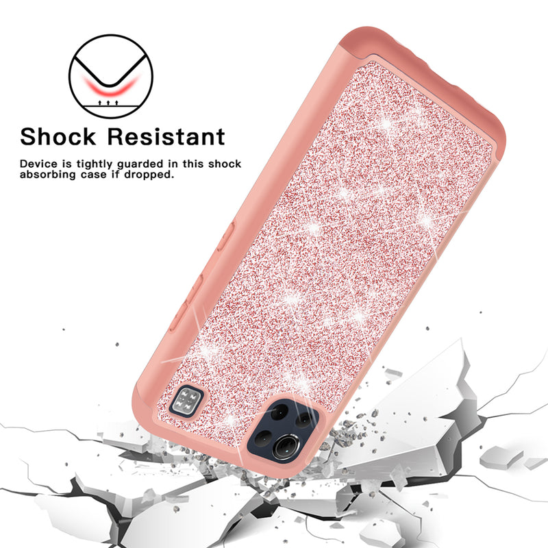 TJS "Sapphire" Hybrid Glitter Phone Case for LG K92 5G