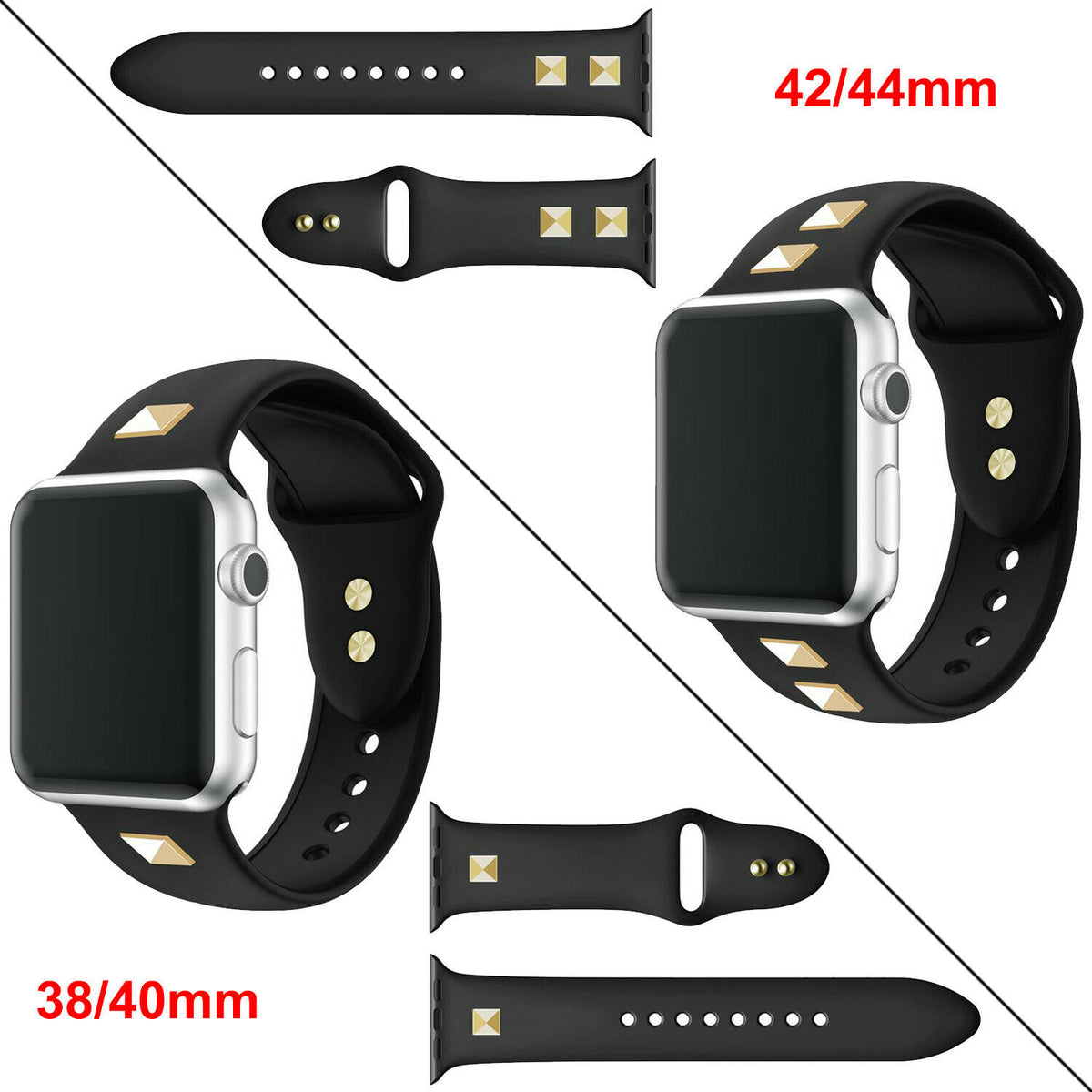 Silicone Sport Watch Band Strap Spikes Rivets for Apple iWatch Series 5/4/3/2/1 - InfinityAccessories017