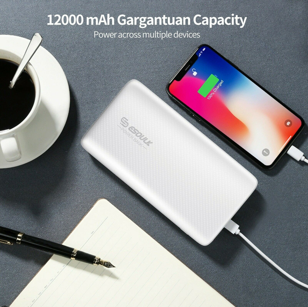 12000mAh Power Bank USB C 36W PD Fast Charge  External Battery for Iphone 11 Pro - InfinityAccessories017