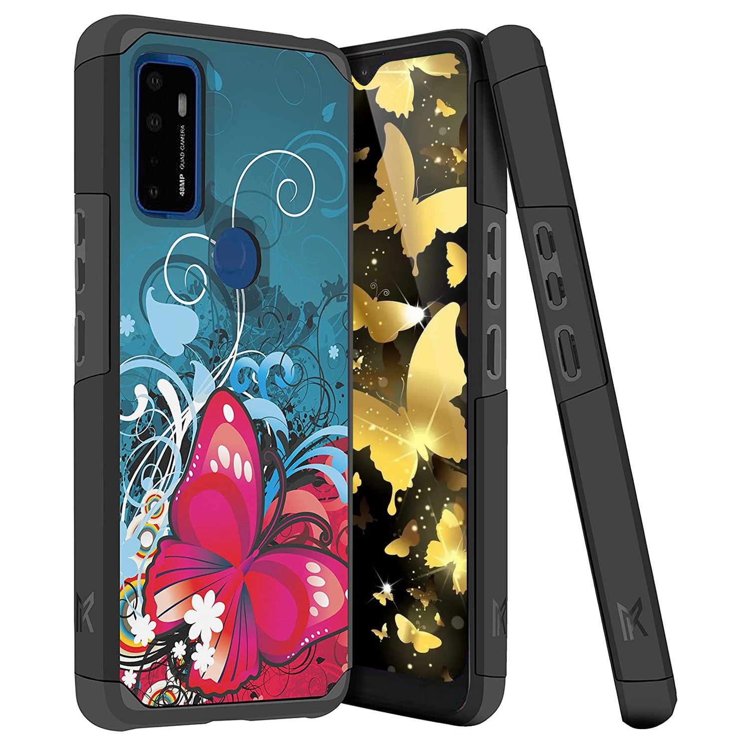 TJS "ArmorLux" Hybrid Phone Case for AT&T Radiant Max 5G / AT&T Fusion 5G / Cricket Dream 5G / Cricket Innovate 5G
