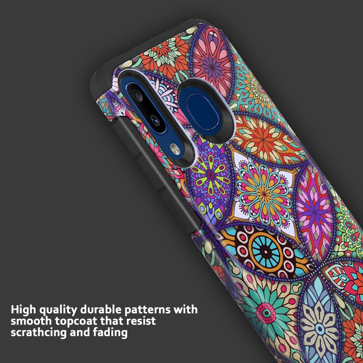 TJS "ArmorLux" Hybrid Design Phone Case for Galaxy A20, Galaxy A30, Galaxy A50 - InfinityAccessories017