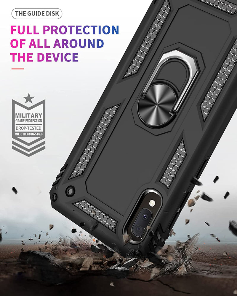 TJS "DuoGuard" Ring Kickstand Phone Case for Samsung Galaxy A10E