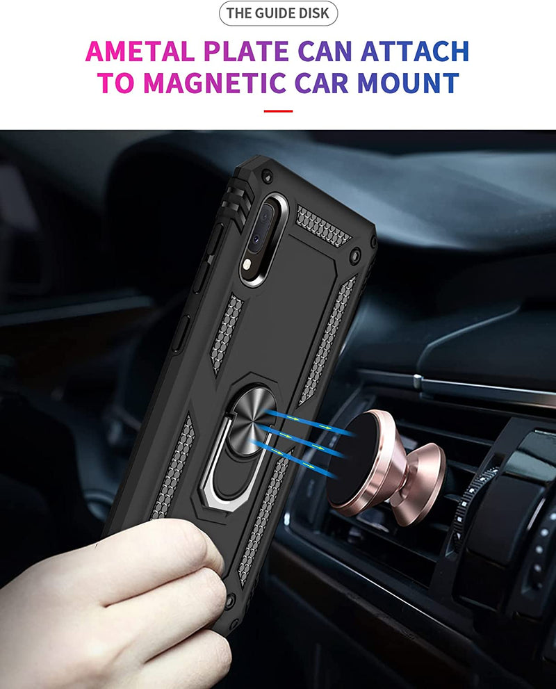 TJS "DuoGuard" Ring Kickstand Phone Case for Samsung Galaxy A10E