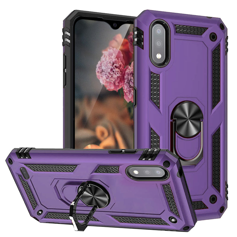 TJS "DuoGuard" Ring Kickstand Phone Case for LG K22, LG K22+, LG K32