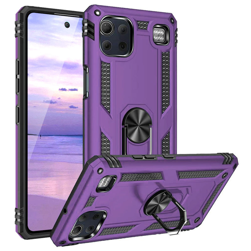 TJS “DuoGuard” Ring Kickstand Phone Case for LG K92 5G