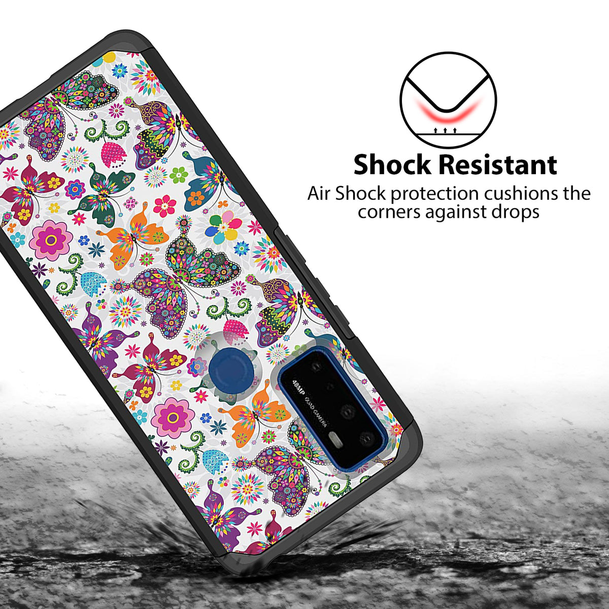 TJS "ArmorLux" Hybrid Phone Case for AT&T Radiant Max 5G / AT&T Fusion 5G / Cricket Dream 5G / Cricket Innovate 5G