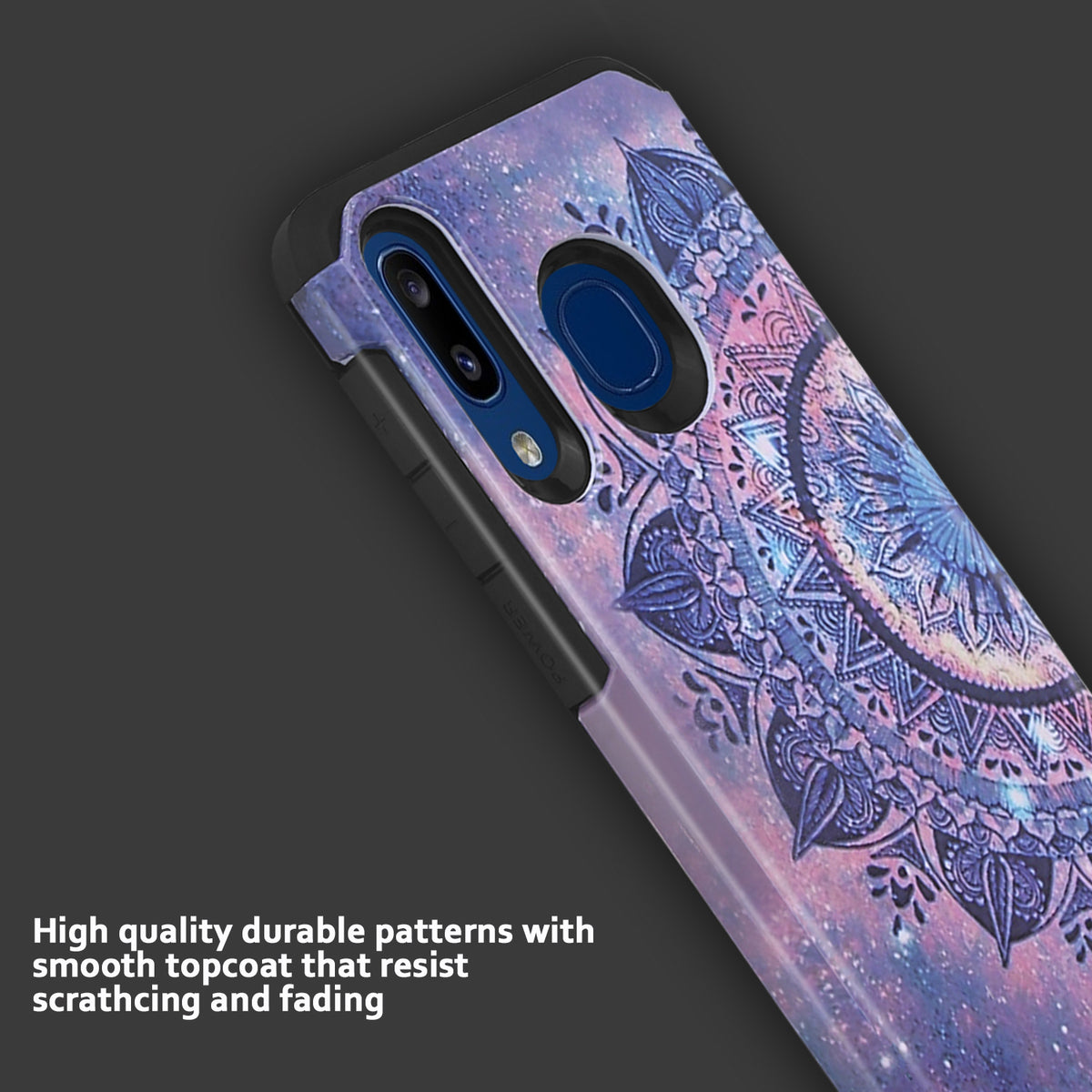 TJS "ArmorLux" Hybrid Design Phone Case for Galaxy A20, Galaxy A30, Galaxy A50 - InfinityAccessories017
