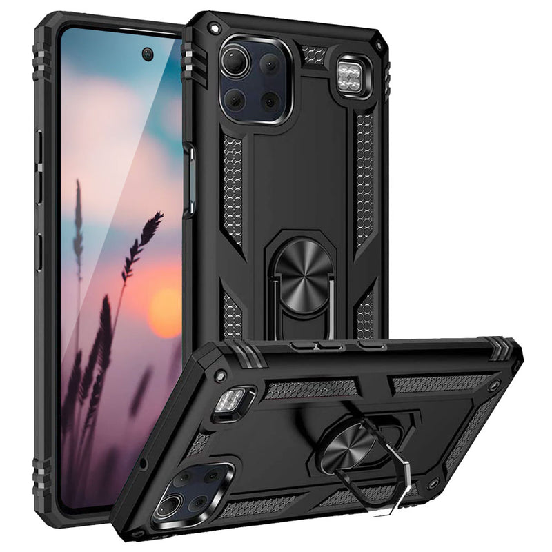 TJS “DuoGuard” Ring Kickstand Phone Case for LG K92 5G