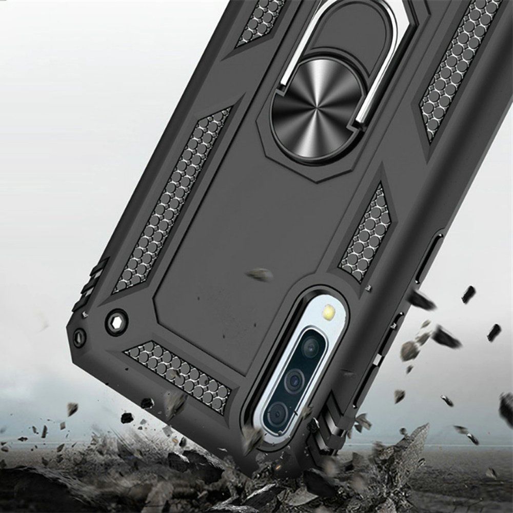 TJS “DuoGuard” Ring Kickstand Phone Case for Galaxy A50 - InfinityAccessories017