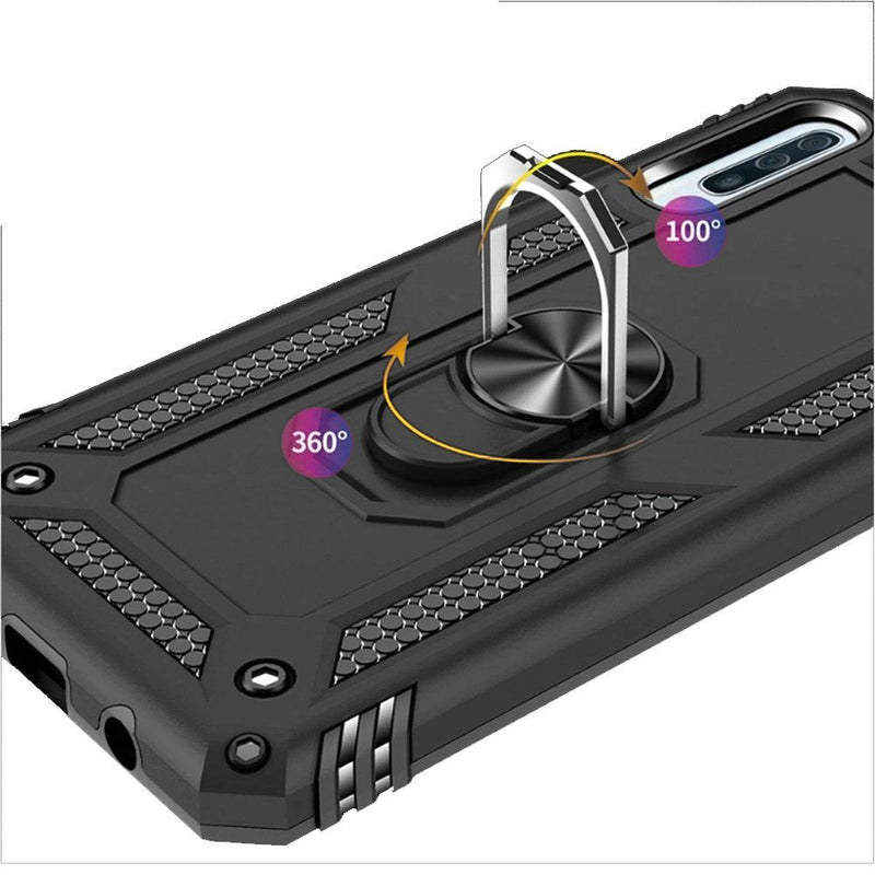 TJS "DuoGuard" Ring Kickstand Phone Case for Samsung Galaxy A50