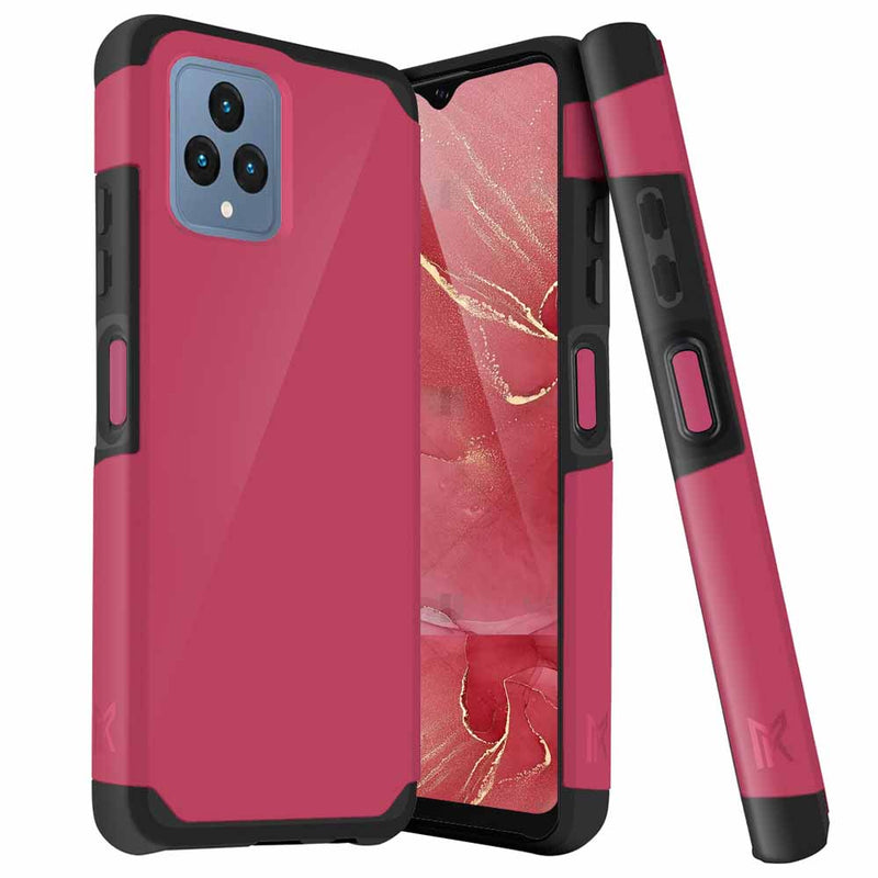 TJS "ArmorLux" Hybrid Phone Case for T-Mobile Revvl 6 5G