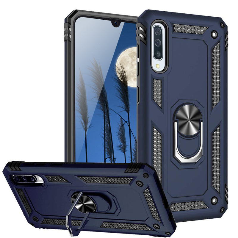 TJS "DuoGuard" Ring Kickstand Phone Case for Samsung Galaxy A50