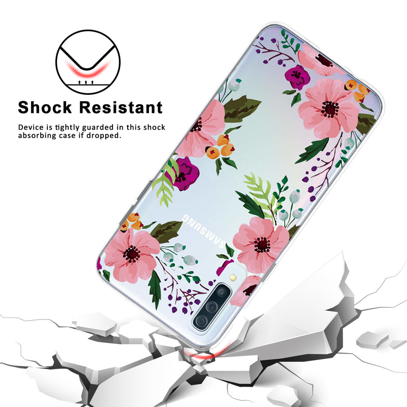 TJS "Juno" Flower Design IMD TPU Phone Case for Galaxy A50 - InfinityAccessories017