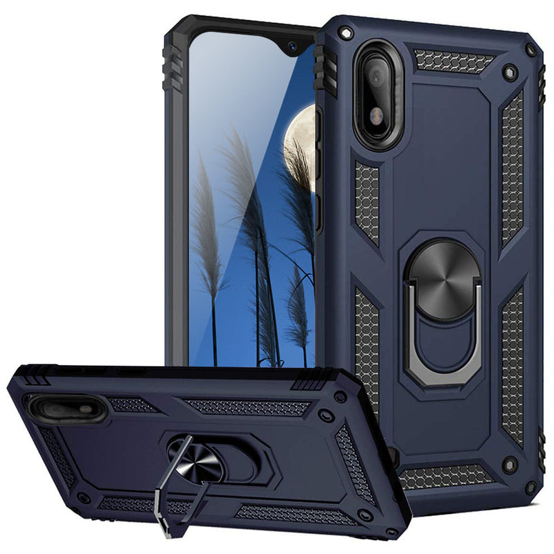 TJS "DuoGuard" Ring Kickstand Phone Case for Samsung Galaxy A10E