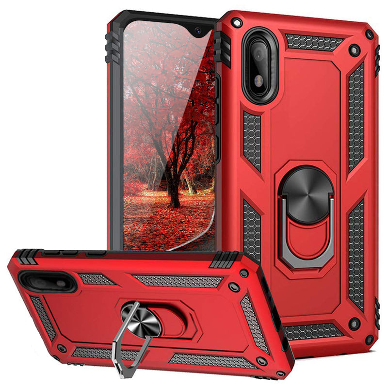 TJS "DuoGuard" Ring Kickstand Phone Case for Samsung Galaxy A10E
