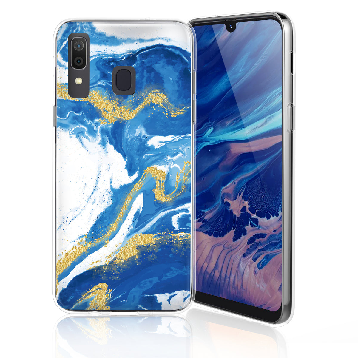 TJS "Juno" Marble Design IMD TPU Phone Case for Galaxy A20, Galaxy A30 - InfinityAccessories017