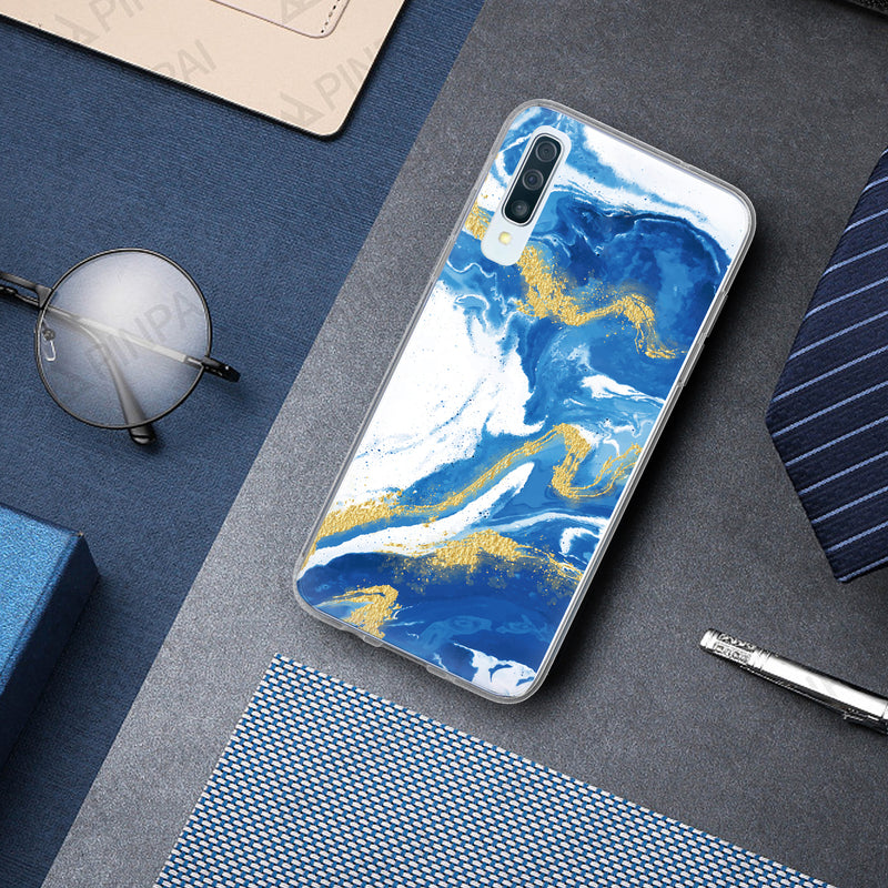 TJS "Juno" Marble Design IMD TPU Phone Case for Galaxy A50 - InfinityAccessories017