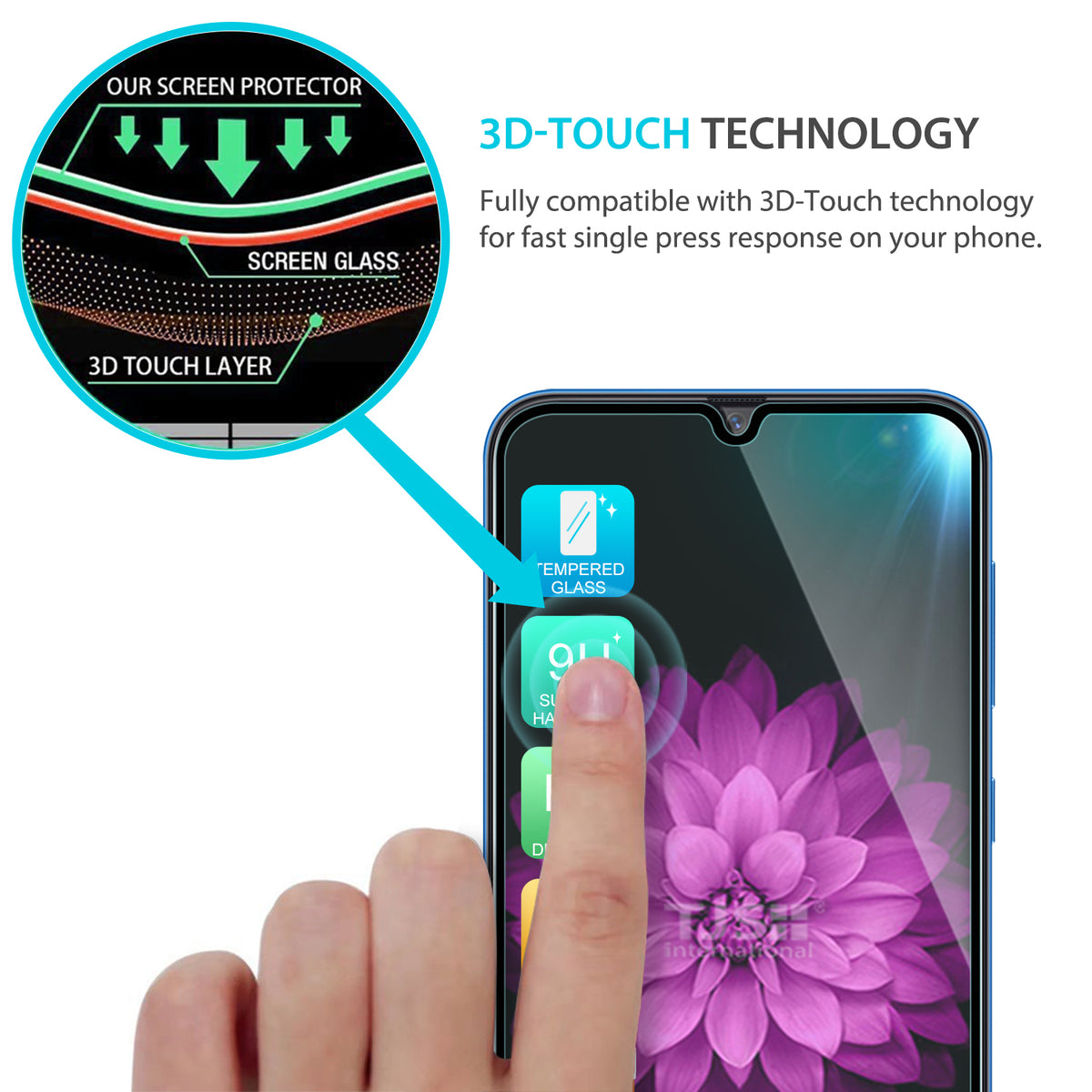 TJS [2-Pack] Full Coverage Tempered Glass Screen Protector for Galaxy A20, Galaxy A30, Galaxy A50 - InfinityAccessories017