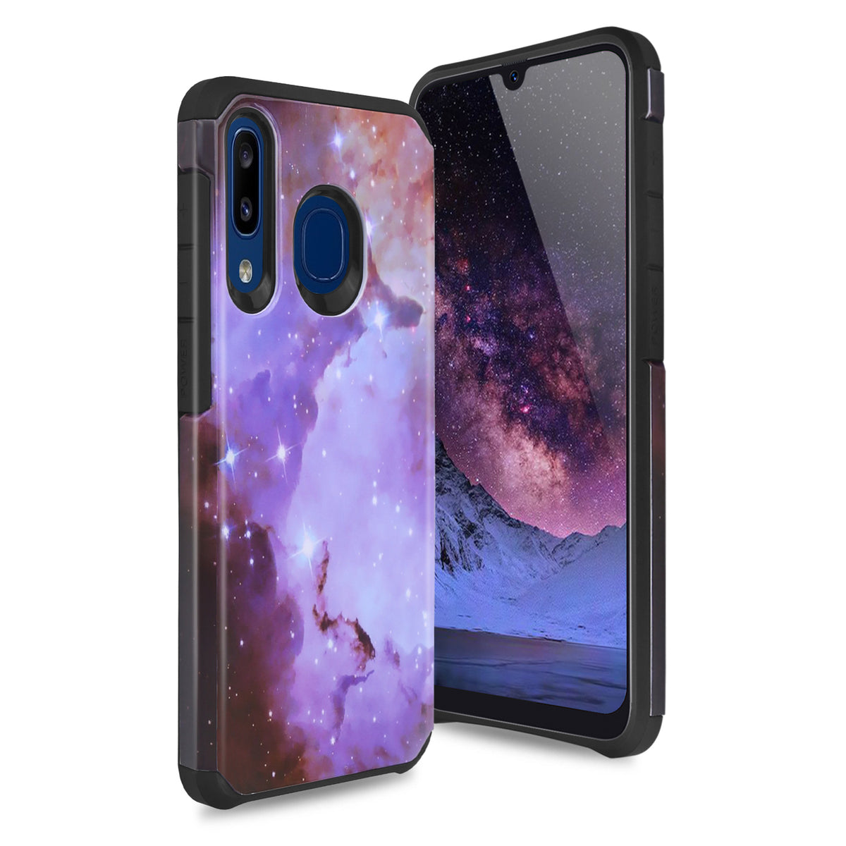TJS "ArmorLux" Hybrid Design Phone Case for Galaxy A20, Galaxy A30, Galaxy A50 - InfinityAccessories017