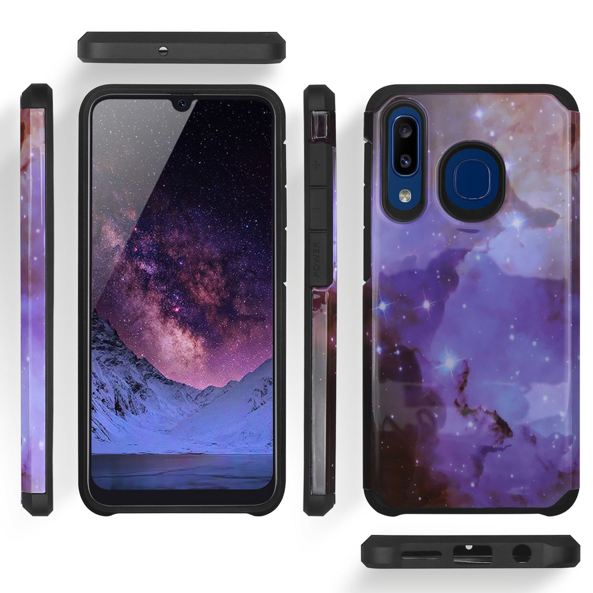 TJS "ArmorLux" Hybrid Design Phone Case for Galaxy A20, Galaxy A30, Galaxy A50 - InfinityAccessories017