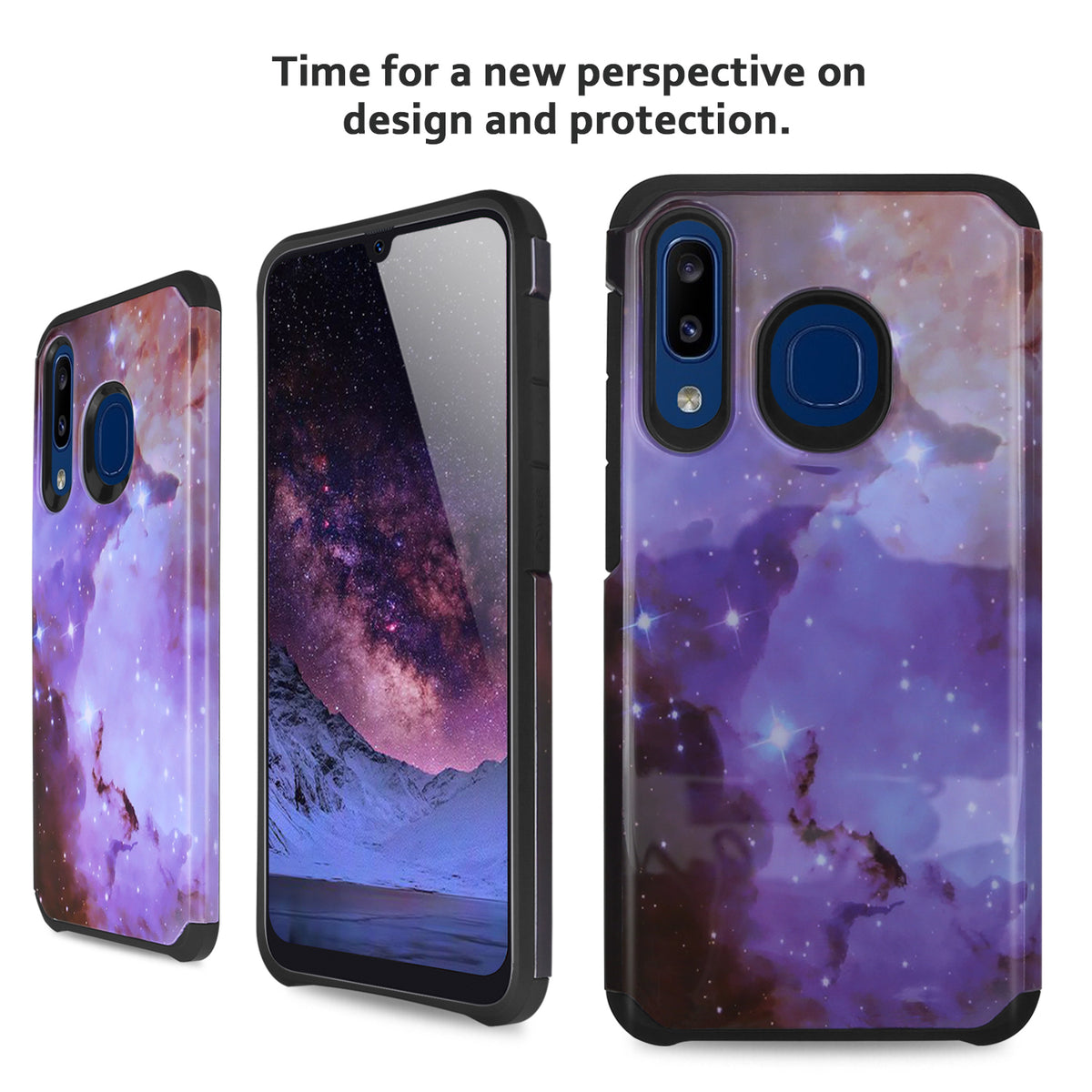 TJS "ArmorLux" Hybrid Design Phone Case for Galaxy A20, Galaxy A30, Galaxy A50 - InfinityAccessories017