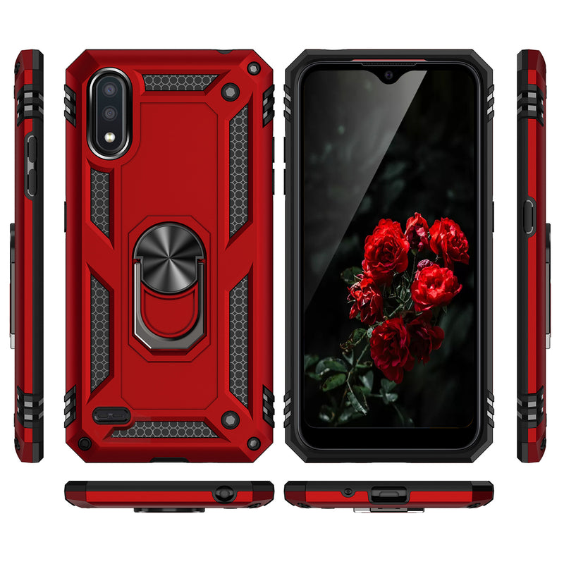 TJS "DuoGuard" Ring Kickstand Phone Case for LG K22, LG K22+, LG K32