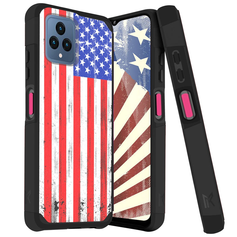 TJS "ArmorLux" Hybrid Phone Case for T-Mobile Revvl 6 5G