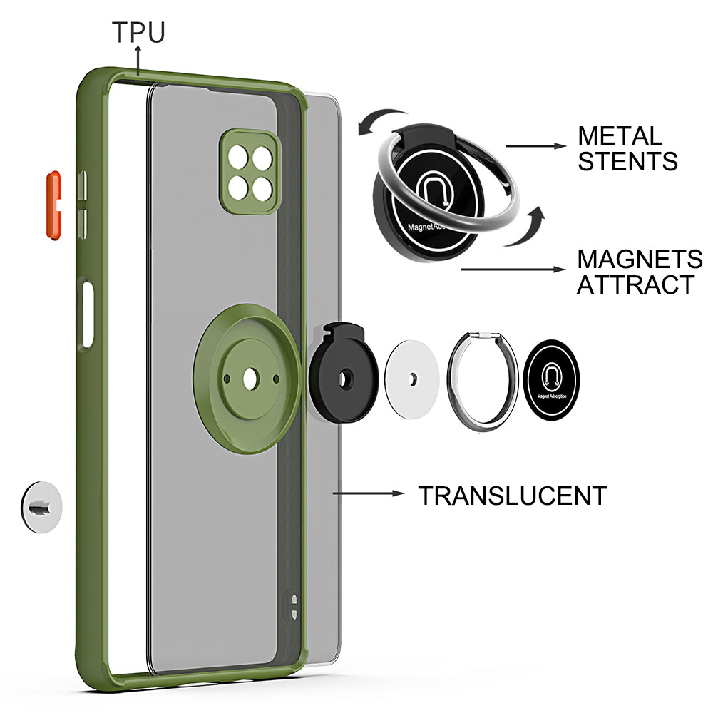 TJS "Define" Ring Kickstand Phone Case for Motorola Moto G Power 2021