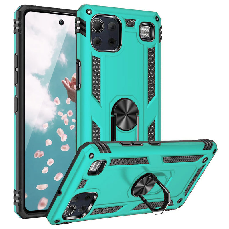 TJS “DuoGuard” Ring Kickstand Phone Case for LG K92 5G