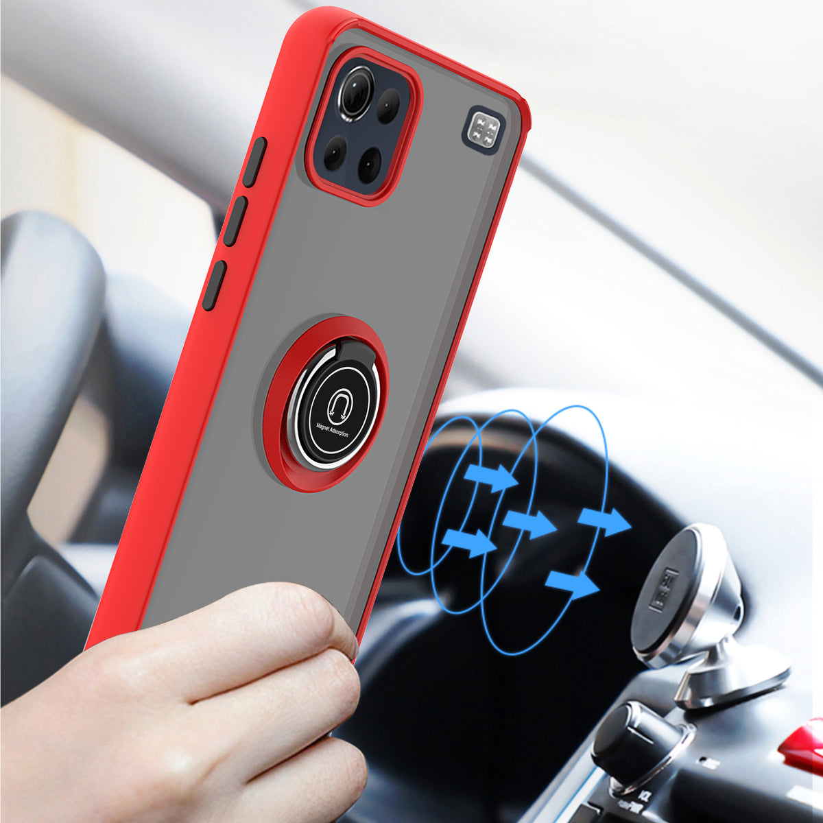 TJS "Define" Ring Kickstand Phone Case for LG K92 5G