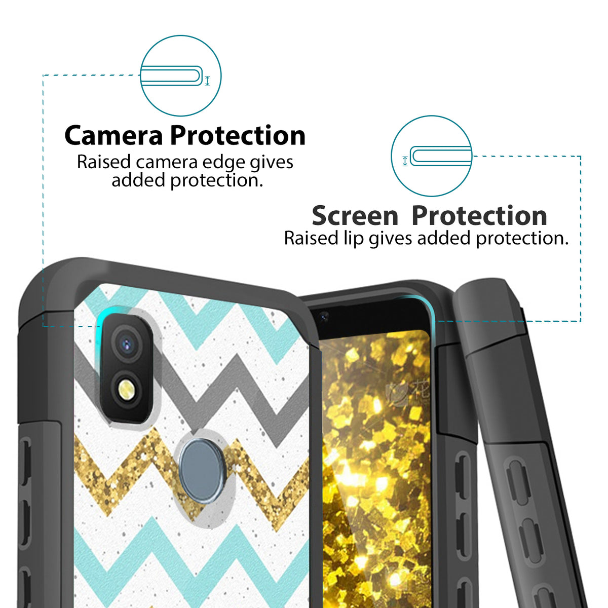 TJS "ArmorLux" Hybrid Phone Case for Cricket Icon 4