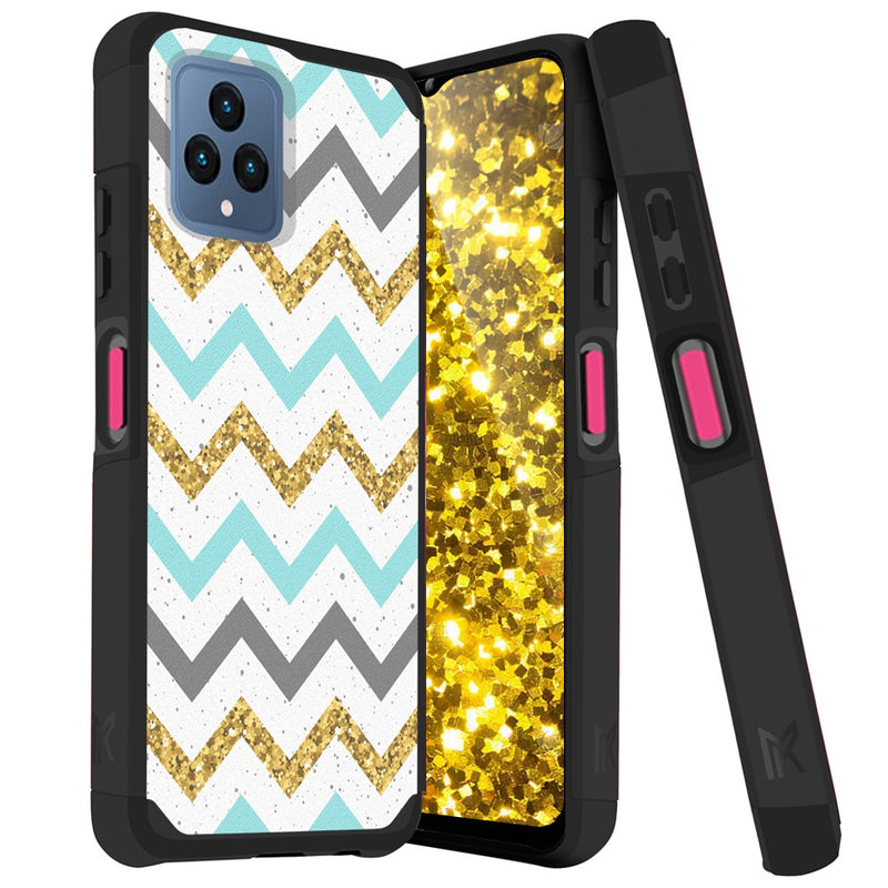 TJS "ArmorLux" Hybrid Phone Case for T-Mobile Revvl 6 5G