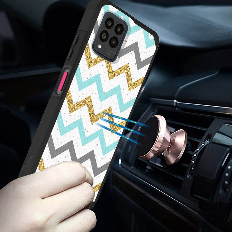 TJS "ArmorLux" Hybrid Phone Case for T-Mobile Revvl 6 Pro 5G