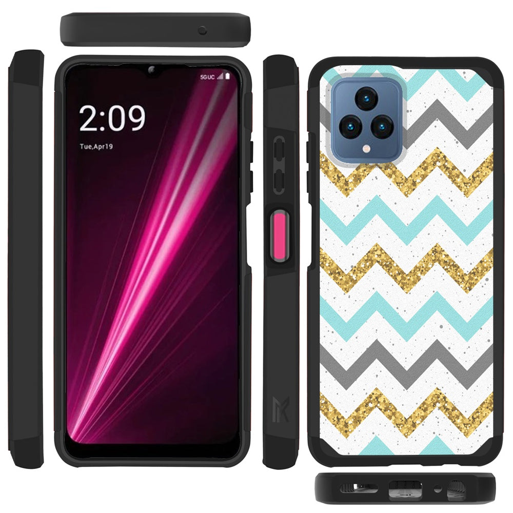 TJS "ArmorLux" Hybrid Phone Case for T-Mobile Revvl 6 5G