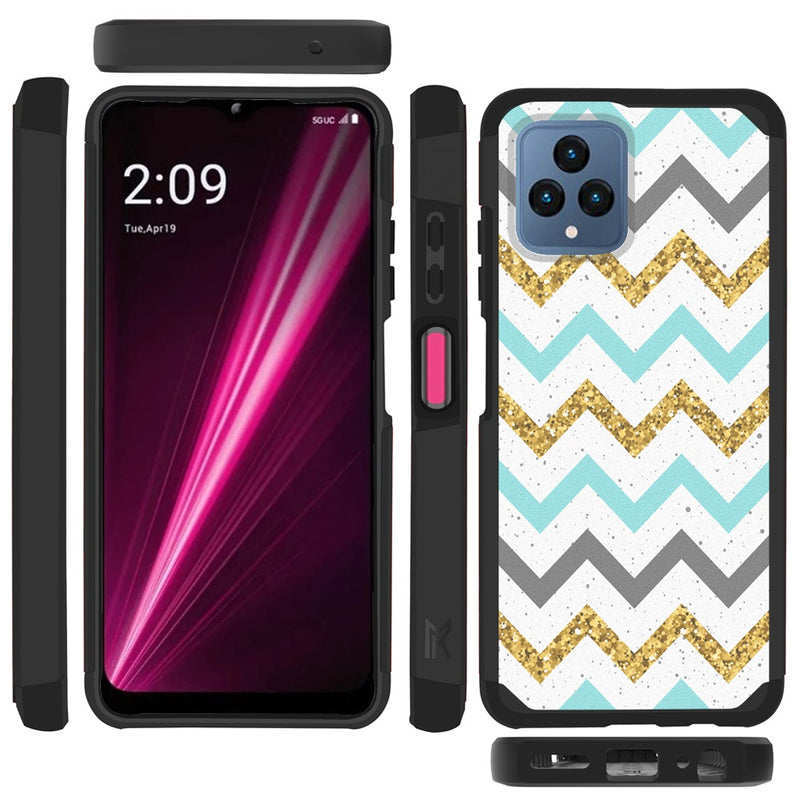 TJS "ArmorLux" Hybrid Phone Case for T-Mobile Revvl 6 5G