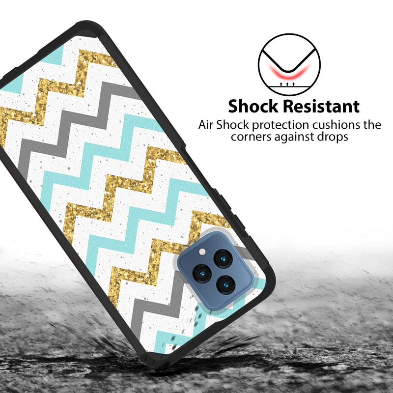 TJS "ArmorLux" Hybrid Phone Case for T-Mobile Revvl 6 5G