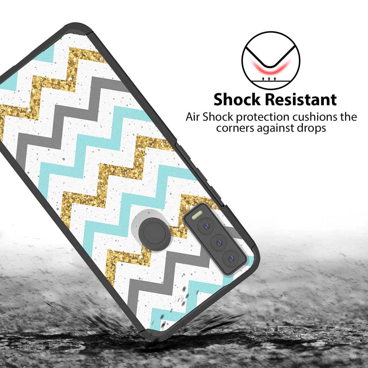 TJS "ArmorLux" Hybrid Phone Case for Cricket Ovation 3