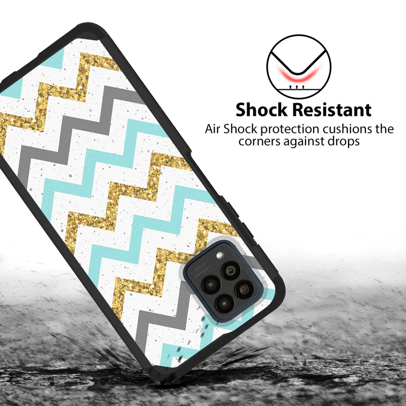 TJS "ArmorLux" Hybrid Phone Case for T-Mobile Revvl 6 Pro 5G